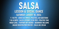 Salsa Lessons with Ava & Rodolfo - Saturday, August 10, 2024